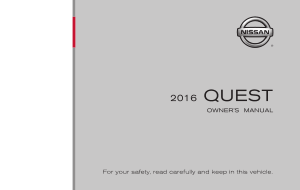 2016 Nissan QUEST Owner Manual